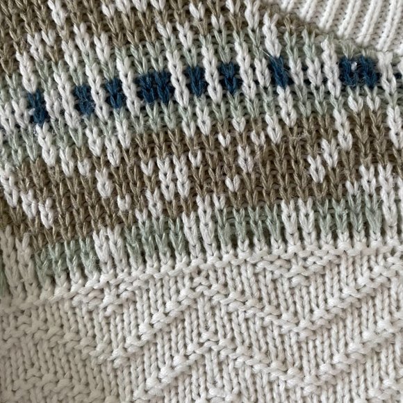 VIntage White Cresta Knit Sweater - Size Medium - Picture 5 of 5